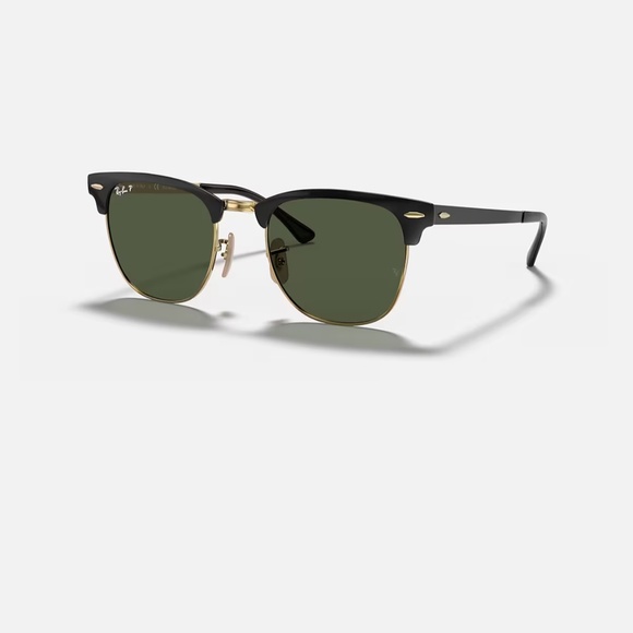 Ray-Ban Clubmaster Metal polarized sunglasses (RB3716). Black frame/green lenses - Picture 5 of 10